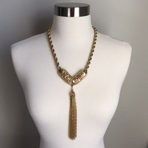 Vintage Rope & Tassel Statement Necklace